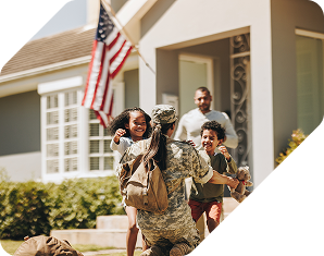 A soldier coming home to her family